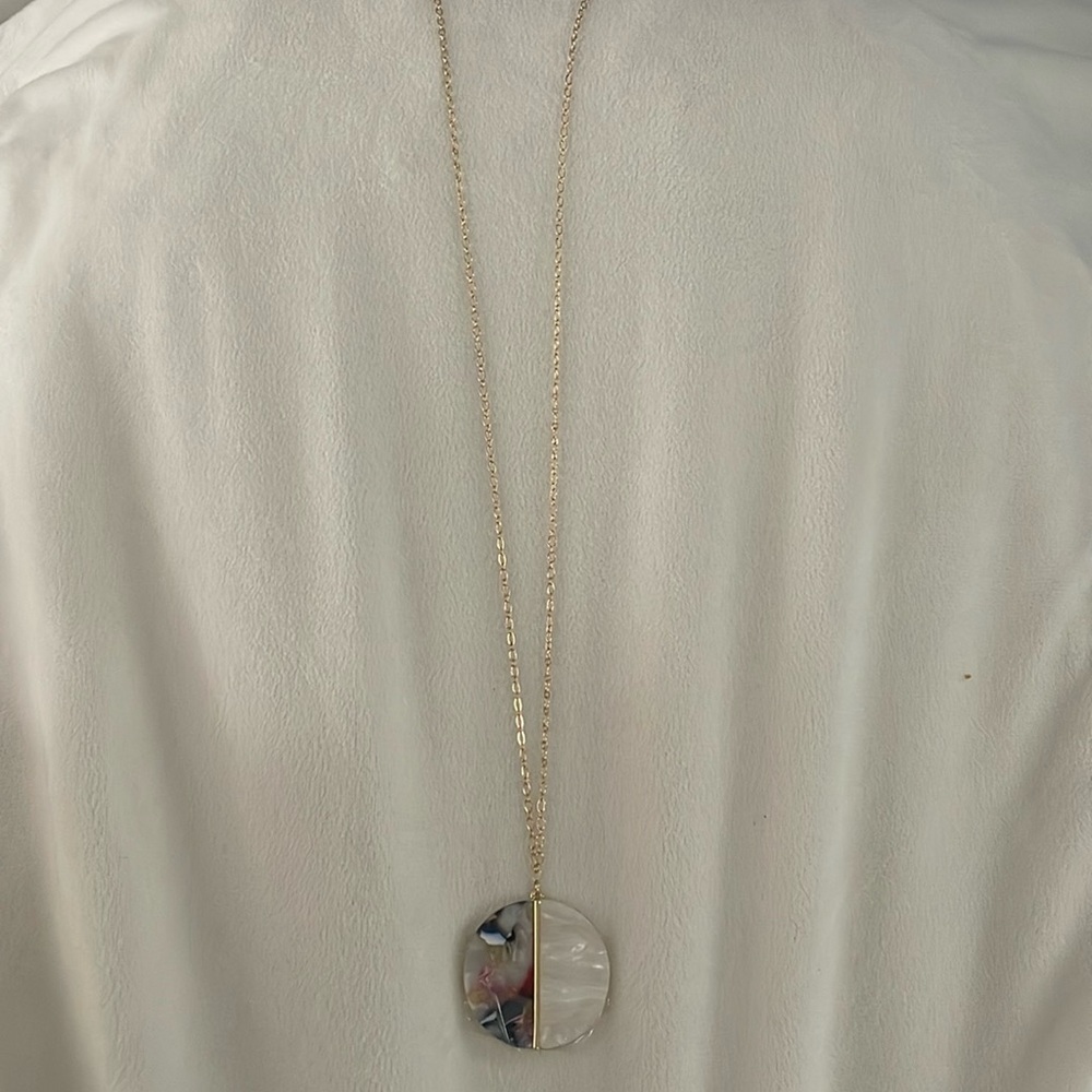 Loft Long Multicolored Stone Gold Necklace